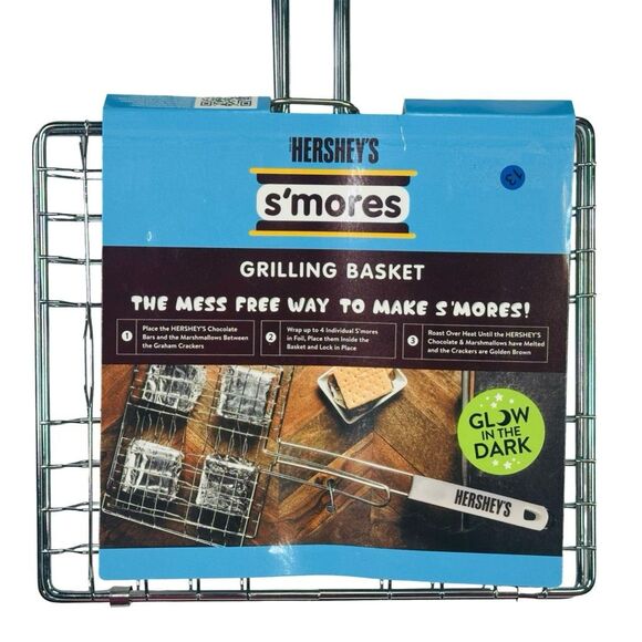 Hershey’s S’mores Grilling Basket - Glow in the Dark Handle - 21” x 9” - Picture 2 of 3